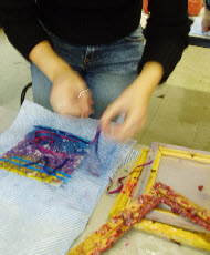 Textiles included in hand made paper