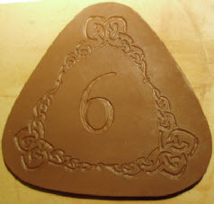 Unique triangle celtic design for encuastic tile plaque