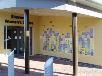 Hospital Mural brightens entrance to the Women's Centre
