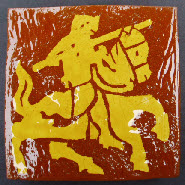 Concise Medieval design shows the jousting lance and armour