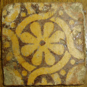 Mediaeval tile from Luton c1350 with Daisy pattern for the Virgin Mary