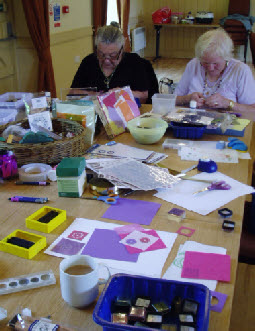 Card making and design with tissue and inks