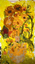 Felt banner made in school of Van Gogh Sunflowers