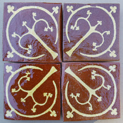Worcester Medieval tiles c1450 Tree of Life and Holy Trinity pattern