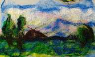 Beautiful felt landscpae picture by teacher