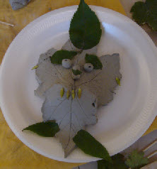 Sycamore leaves and clay make a green man