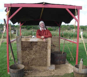 Wattle and daub medieval house panel