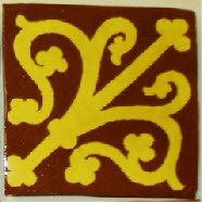 Gothic Fleur de Lys tile traditional honey glazed impressed slip encuastic tile
