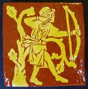Medieval Archer with Yew bow, quiver of arrows and medieval costume