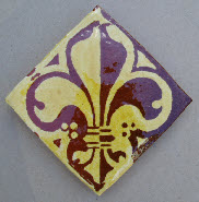 Fleur de Lis, Fleur de Lys parti-<wbr>coloured design with mirror image