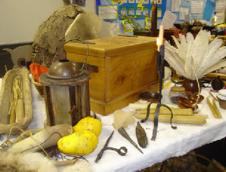 Tudor rushlights and rushlight holder