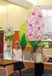 Willow lanterns and tissue lanterns for a carnival procession